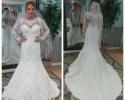 Lace wedding gown with long lace sleeves