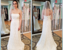 Simple lace wedding gown