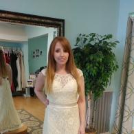 Lace bridal gown with capped sleeves