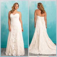 Lace wedding gown with corset back