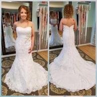 Wedding gown with buttons down back