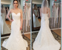 A-line lace bridal gown