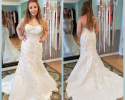 Beaded strapless wedding gown