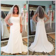 One shoulder wedding gown