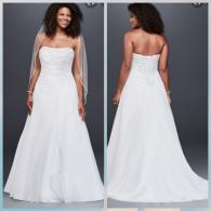 Simple wedding gown with corset back