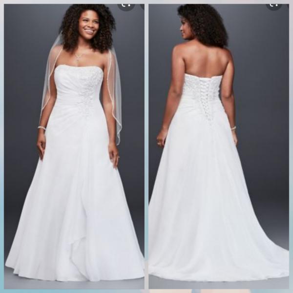 Simple wedding gown with corset back