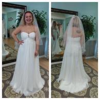 Simple strapless bridal gown