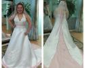 Pink and white wedding dress