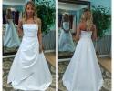Satin strapless wedding gown