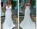 White wedding dress with halter neckline