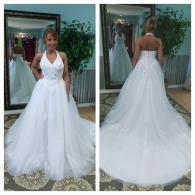 Ballgown with halter neckline