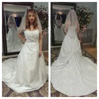 Wedding gown with ruching 