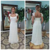 Wedding dress with lace and beadwork
