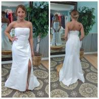 Strapless wedding dress with beading