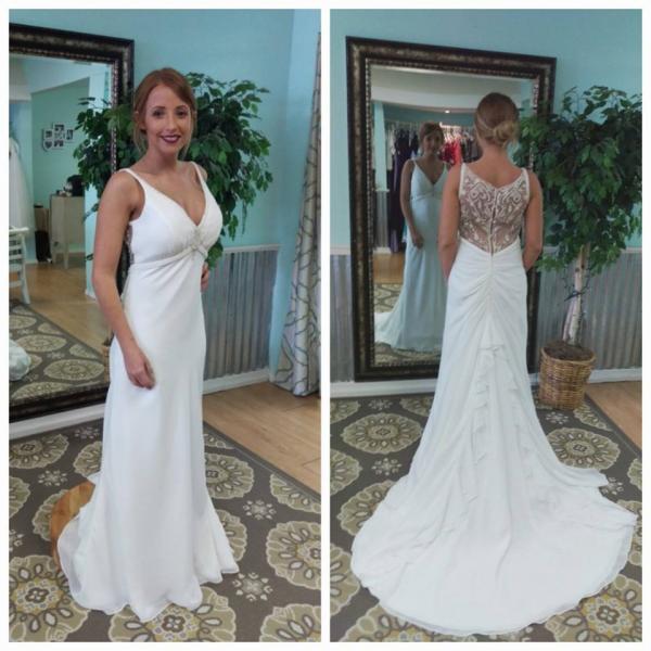 Wedding gown with lace back